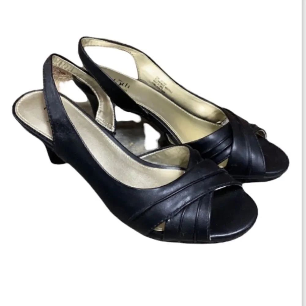 East 5th Black Open Toe Sling Back Pump Size 6.5